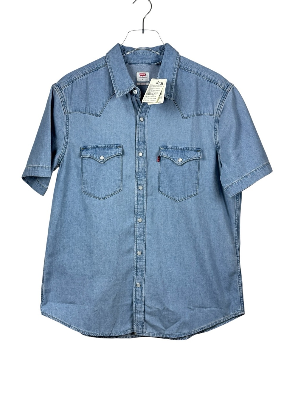 Levi’s Denim Short Sleeve Pearl Snap Shirt Men’s Size L NWT MSRP $54.95